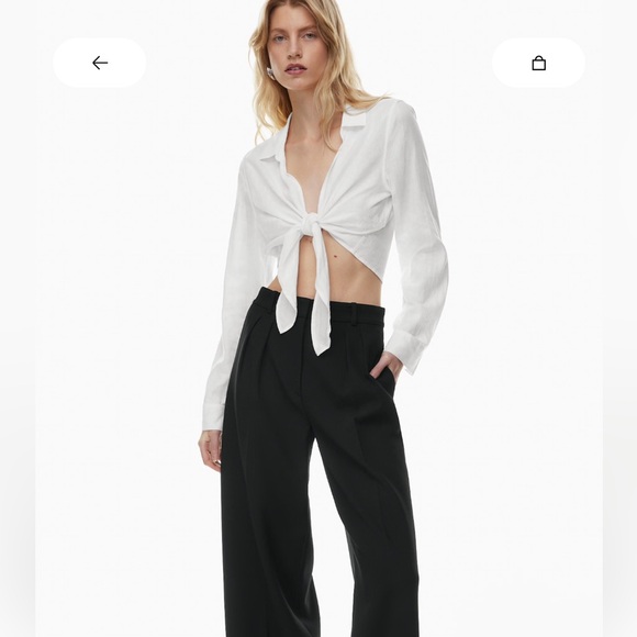 Babaton Aritzia Connection Linen Blouse White - Picture 3 of 6